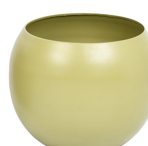 Maceta Redonda de Metal Dorado Mate, Duradera, Ligera, Ecológica, Decoración para Interiores del Hogar, Estilo Rústico, Tamaño Personalizado - Product Image 1