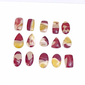 Cabochon de pierres précieuses en vrac en jaspe naturel Mookaite Lot de gros de pierres précieuses en vrac en forme de mélange et de pierres précieuses fines pour la fabrication de bijoux - Product Image 6