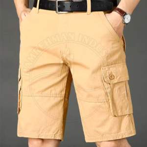 Pantalones cortos personalizados de algodón con múltiples bolsillos para hombre, ropa de calle a la moda, característica de secado rápido, conjuntos de pantalones cortos cargo multibolsillos de lona de malla informal - Product Image 1