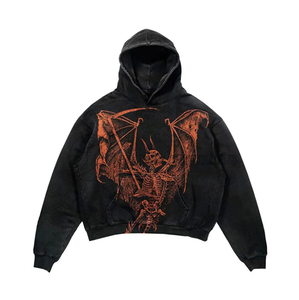 Pull à capuche surdimensionné de haute qualité pour hommes Style Vintage Streetwear Logo personnalisé imprimé en gros polaire solide - Product Image 5