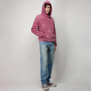 Best Sale Wholesale Winter Men's Oversized Eco-Friendly Plain Dyed Custom <b>Sun</b> Fade Thermal Hoodie OEM Service - Product Image 3