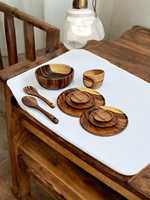 Ensemble d'ustensiles de cuisine en bois de qualité supérieure |   6 pièces d'ustensiles de cuisine antiadhésifs en bois naturel (cuillères, spatules, fourchettes) pour une utilisation quotidienne