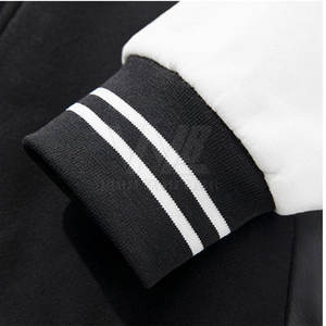 Venta caliente invierno moda Casual prendas de vestir Letterman chaqueta con puntada de cadena a prueba de viento y cuero Patchwork venta al por mayor disponible - Product Image 2