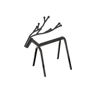 Décor de table abstrait en renne noir | Une petite figurine en métal moderne pour une étagère, un bureau ou un plateau à plusieurs niveaux - Product Image 2