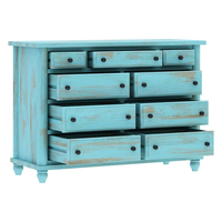 Armoire extensible moderne en bois massif avec tiroirs de rangement, 5 designs personnalisés avec couleur bleu ciel