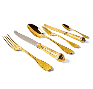 ชุดช้อนส้อมมีดทำจากทองเหลืองและเหล็ก6ชิ้นส่วนใหญ่ใช้สำหรับงานเลี้ยงอาหารค่ำและอาหารเช้า - Product Image 1