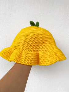 Wholesale Handmade Cute Crochet Bucket <b>Hat</b> Lemon Shape <b>Summer</b> Suitable for Festival Beach Travel - Product Image 5
