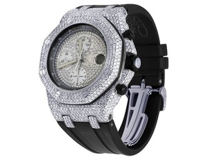 Trending VVS Moissanite Diamond Stainless Steel Automatic Iced Out <b>Rubber</b> Belt Wrist <b>Watch</b> Hip Hop Luxury Fashion For Men Gifts - Product Image 1