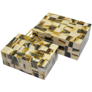 Empaquetado de logotipo personalizado más vendido, collar de hueso de cuerno de artesanía india, fregona única, cajas de joyería decorativas, embalaje de joyería - Product Image 4