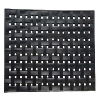 Tapis d'escalier en caoutchouc 40x70cm, 1cm d'épaisseur, motif tressé, écologique, durable, antidérapant, noir, sécurité, lavable