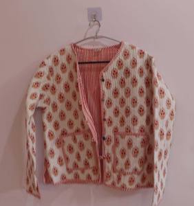 แจ็กเก็ตผ้าฝ้ายบุนวมสำหรับฤดูหนาวที่สง่างามสินค้ามาใหม่สีขาวฤดูใบไม้ร่วงปักลายดอกไม้คอ suzani กระดุมสั้น - Product Image 5