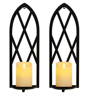 Portavelas metálico para colgar en la pared y portavelas montado en la pared Color negro moderno Fiable y duradero para multiusos - Product Image 5