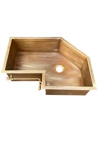 Traditional Style Brass <b>Sink</b> For Ethnic <b>Bathroom</b> Design Blending Heritage With Functional Use - Product Image 5