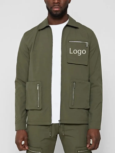 Vente en gros Ensemble cargo 100% coton pour hommes, poids lourd, respectueux de l'environnement, avec logo personnalisé, veste et pantalon cargo deux pièces - Product Image 3