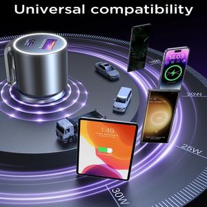 LISEN PD45W cargador rápido de coche tipo C adaptador de encendedor de cigarrillos <span class=keywords><strong>3</strong></span> en 1 interruptor de ventana de Metal cortador de cinturón de seguridad para iPhone 17 Pro Max - Product Image 4