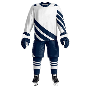Uniformes de hockey sur glace de haute qualité Sublimation complète col en V uniformes de hockey sur glace faits en polyester régulier - Product Image 1