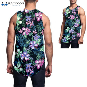 Wholesale Sublimated Cotton Polyester Yoga Tank Top Pakistan Made Men's Gym Wear Breathable Quick Dry Custom Colors <b>Logo</b> Raccoon - Product Image 6