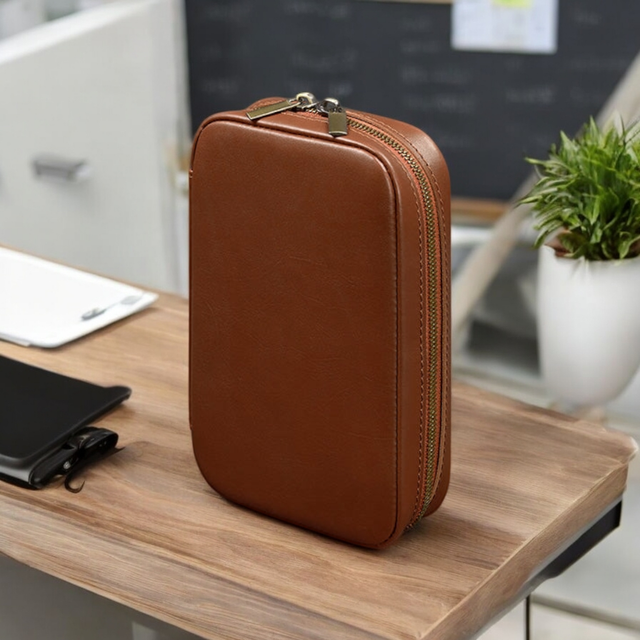 Real Leather Travel Accessories Storage Organizer Case Mouse Cable Pouch Electronic Accessories Organizer Storage Travel Pouch