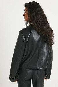 Chaqueta de Motociclista para Mujer, 100% Algodón, Tejida, Impermeable, Transpirable, Estilo Bomber Corto, Invierno - Product Image 5