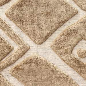 Alfombra Moderna de Lana y Seda Marrón Natural de Alta Calidad, Tejida a Mano con Bucle, Diseño Floral, Apta para Mascotas, Pelo Mediano, para Cocina - Product Image 4