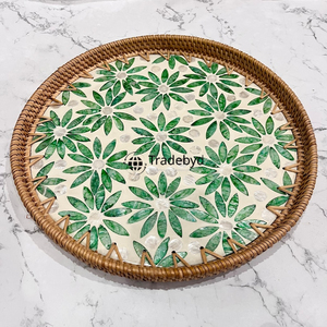Premium Modern Rattan Tray Handwoven Movable Stylish Home Decor Dining Serving Tradebyd - Product Image 2