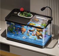 Couverture transparente en acrylique pour grand aquarium – Ensemble de cinq pièces pour repas en extérieur, aquarium de 10 L pour poissons rouges, tortues, paniers, plantes et coquillages