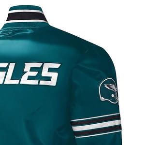 Chaqueta de béisbol de bombardero de satén hecha a medida a la venta en color sólido Haga su propio diseño Chaquetas universitarias de satén para hombres - Product Image 5