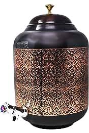 Handmade Enamel Coated Copper <b>Water</b> <b>Container</b> with Lid Hand Grip Coated for Kitchen Home Hotel & Restaurant Decor - Product Image 4