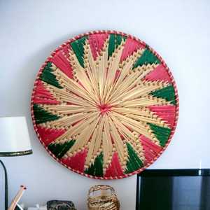 Cesta decorativa para colgar en la pared de ratán Floral, cesta de hierba Sabai Natural, cesta de decoración de pared para decorar tu hogar - Product Image 3