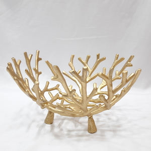 Tazón de diseño con forma de hoja grande chapado en oro, Metal de aluminio, artículos muy lujosos, mesa de comedor, cocina, horno clásico, Platos y platos, tazón - Product Image 2