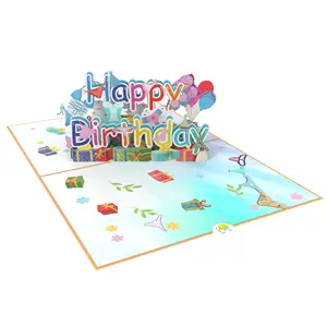 Fabrik Großhandel alles Gute zum Geburtstag 3D Pop Up Liebes karte Beste Mutter aller Zeiten Grußkarten Muttertag Geschenk Dankes karten