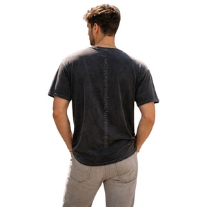 Camiseta Personalizada Samavia Vintage Lavada, 260gsm, Algodón Transpirable, Diseño en Blanco |   Venta al por mayor OEM: Serigrafía de ajuste holgado - Product Image 2