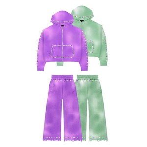Wholesale Women's Casual Style Winter <b>Tracksuit</b> Set Breathable Solid Printed 100% Polyester Heavyweight Elastic Waist Hooded 2 1 - Product Image 5