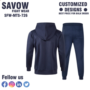Survêtement athlétique pour hommes avec jogging à taille élastique en polyester à séchage rapide et veste zippée intégrale, idéal pour les salles de sport, les équipes, les clubs - Product Image 3