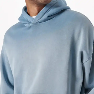 Logo personnalisé Hommes Sweat à capuche zippé Acid Wash Vintage Sweat-shirt Surdimensionné Stone Wash Distressed Hoodies - Product Image 3