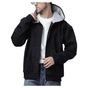 Sweat à capuche zippé imprimé Offre Spéciale avec fermeture éclair 100% coton surdimensionné hommes décontracté blanc Streetwear sweats à capuche chauds à glissière - Product Image 2