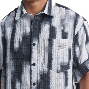 Chemise décontractée d'automne personnalisable, short décontracté hawaïen, tissu en satin tricoté, respirant, écologique, grande taille, lavé - Product Image 5