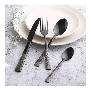 Cuchara de cubiertos de acero con espejo, cubiertos de mango corto negro mate, cuchara de café profesional de Navidad personalizada - Product Image 2