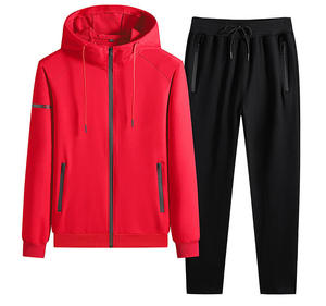 Hot Selling Trending Winter Streetwear Hooded 100% Cotton Full Sleeves Lightweight Quick Dry Solid <b>Plain</b> Color <b>Tracksuit</b> for Men - Product Image 4