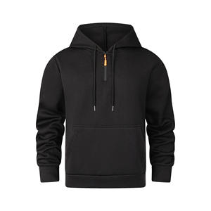 OEM conception de logo personnalisé printemps et automne sweat-shirt de sport mode hommes demi-fermeture éclair à capuche - Product Image 5