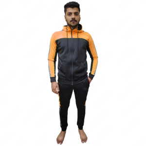 Pull à Capuche d'Hiver Unisexe Personnalisé Grande Taille 100% Coton Ensemble de Survêtements à Capuche avec Pantalon de Survêtement Logo et Panneaux de Contraste - Product Image 2