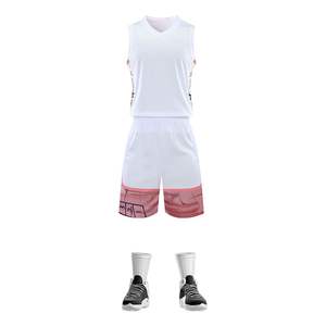 Venta caliente mejor diseño Reversible uniforme de baloncesto camisa deportiva y pantalones cortos logotipo cosido personalizado sublimación camiseta de baloncesto - Product Image 6
