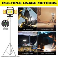 Lampe de travail LED magnétique rechargeable 4000LM 40W 6000mAh avec sortie USB Type C, projecteur portable pour garage, atelier, réparation automobile