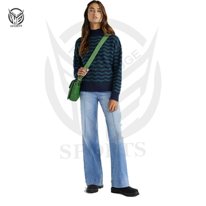 Nuevos Jeans de Moda para Mujer, Ropa de Moda, Jeans de Pierna Ancha con Logotipo Personalizado para Damas con el Último Diseño. - Product Image 4