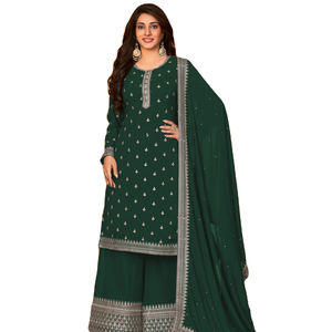 Último diseñador Faux Georgette bordado secuencia trabajo Sharara traje por Fab Zone - Product Image 1