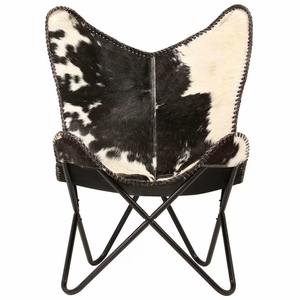 Antique Cowhide Hair-On Leather Butterfly Leisure Chair Luxury Foldable Indoor/Outdoor Design for Bedroom Living Room Home - Product Image 4