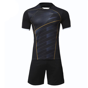 Conjunto de uniforme de fútbol con logotipo personalizado de alta calidad 100% poliéster transpirable secado rápido cuello en V entrenamiento deportivo para adultos - Product Image 4