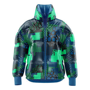 Veste matelassée en coton pour femmes personnalisée en gros col montant fermeture éclair manches longues motif solide vente chaude manteau d'hiver teint uni - Product Image 2