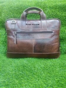 2023 couche supérieure qualité Crocodile en relief en cuir de vachette porte-documents luxe affaires hommes sac avec ordinateur portable ensemble en cuir véritable - Product Image 5