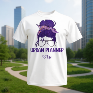 T-shirt Urban Planner Life pour femme, violet, avec motif graphique - Product Image 3